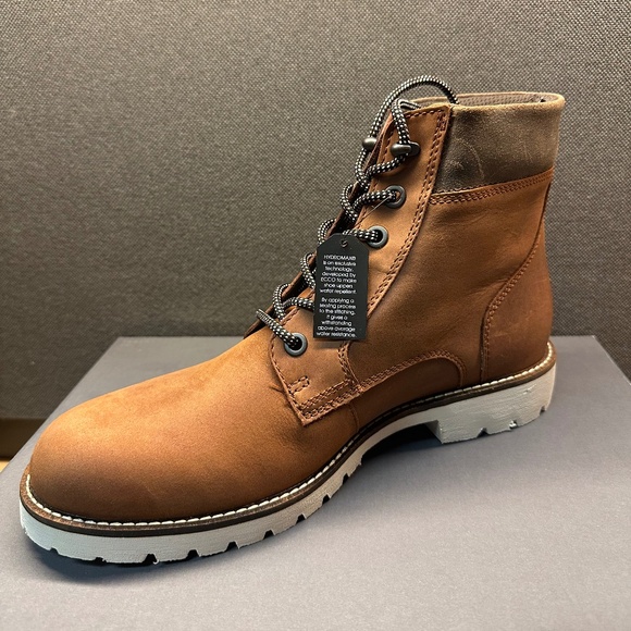 NIB! ECCO Men's Jamestown High-Cut Cognac Cocoa Brown Boot Size EU43/US9-9.5 - Picture 8 of 15